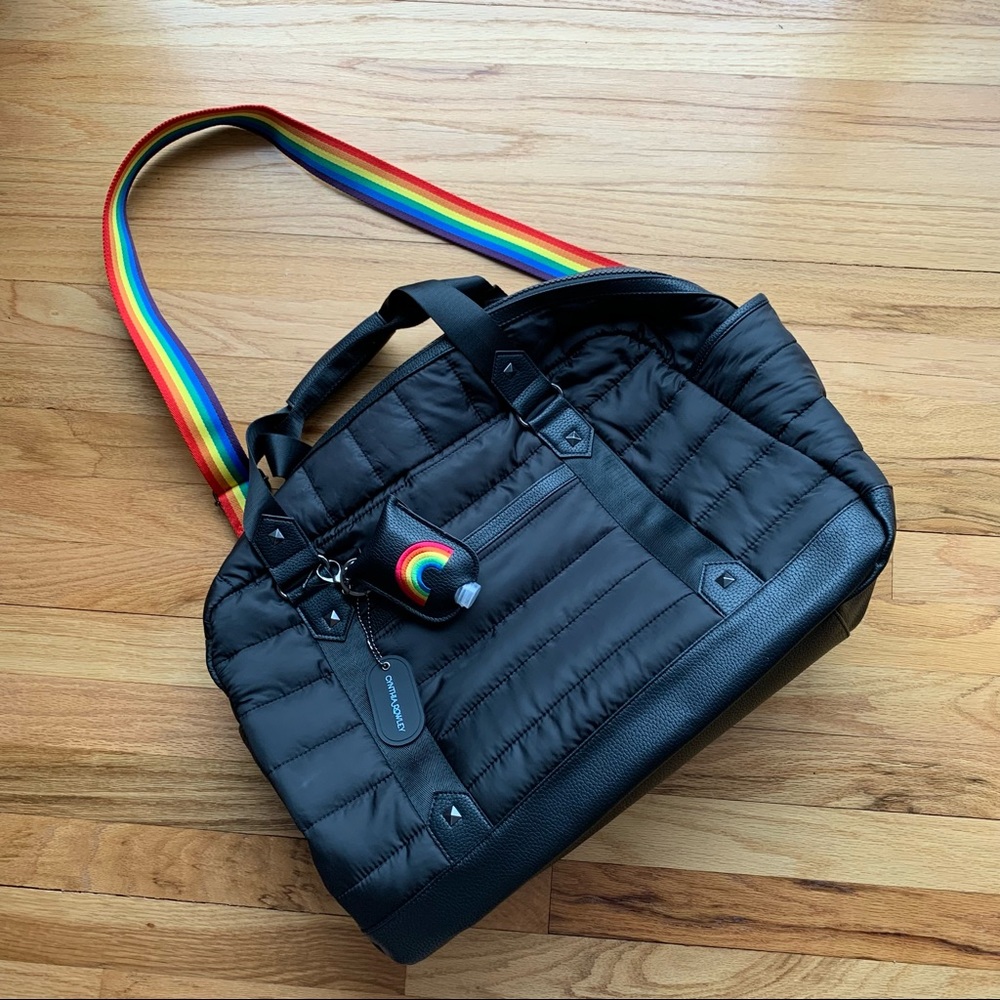 Cynthia Rowley Rainbow Pride Duffel Bag w/Leather stud accents